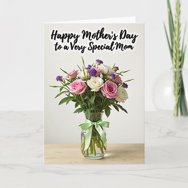 Dew Kissed Roses Mothers Day Card (Front)