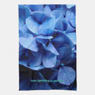 Dew-sprinkled Blue Hydrangea Towel
