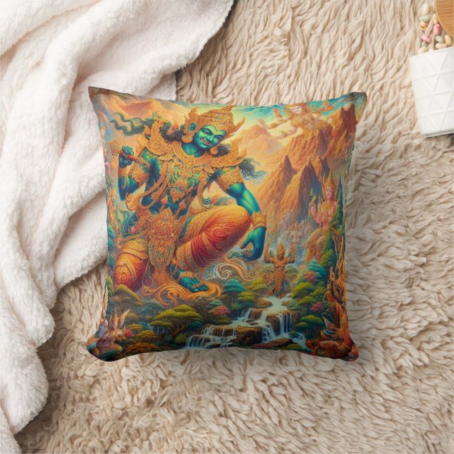 Dewa di Lembah Surgawi Throw Pillow (Blanket)