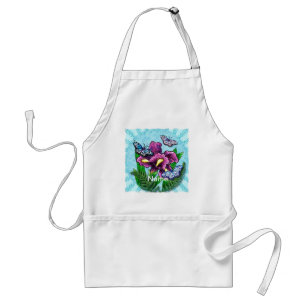 Dewdrop Butterfly Iris apron