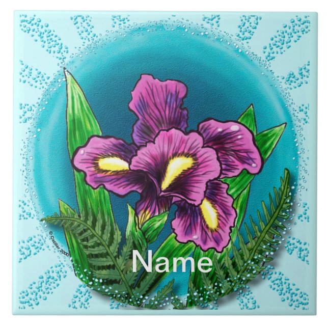 Dewdrop iris  ceramic tile (Front)