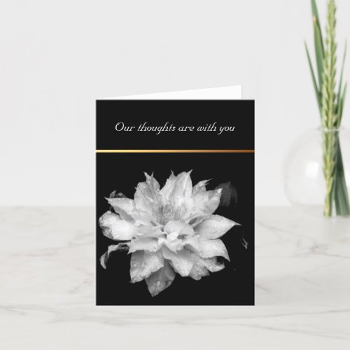 Dewdrops Clematis 3 Condolences Sympathy Note card