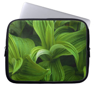 Dewdrops on a False Helabore Laptop Sleeve