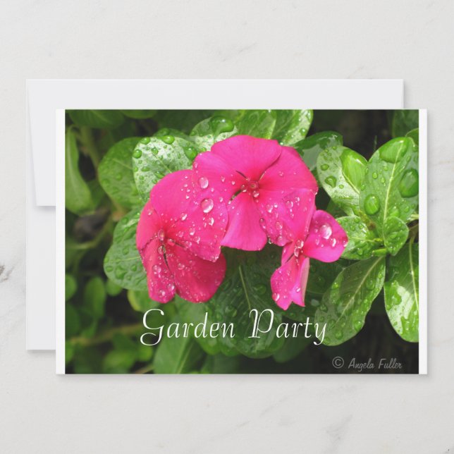 Dewdrops on Periwinkle Garden Party Invitations (Front)