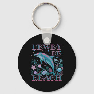 Dewey Beach De Dolphin Lover Colorful Beach Souven Keychain