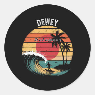 Dewey Beach Delaware Beach Surfing  Classic Round Sticker
