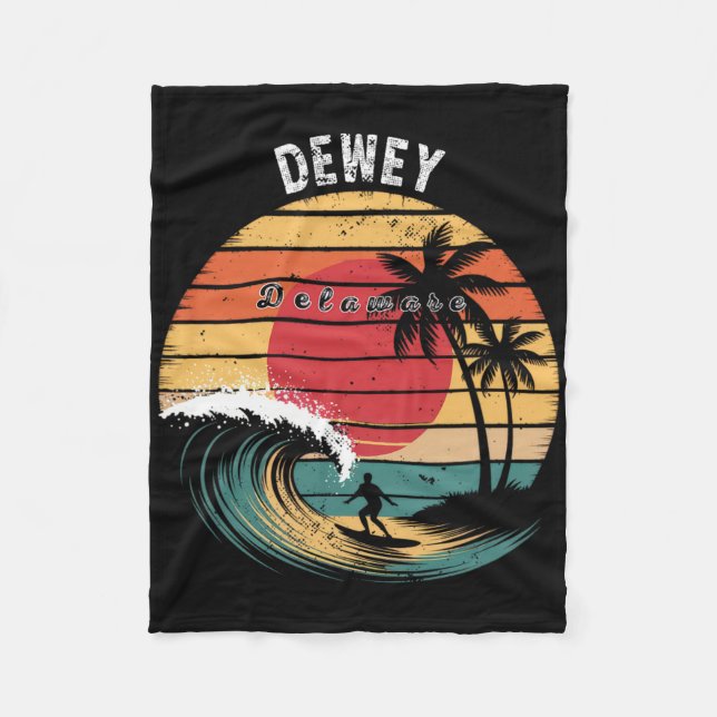 Dewey Beach Delaware Beach Surfing  Fleece Blanket (Front)