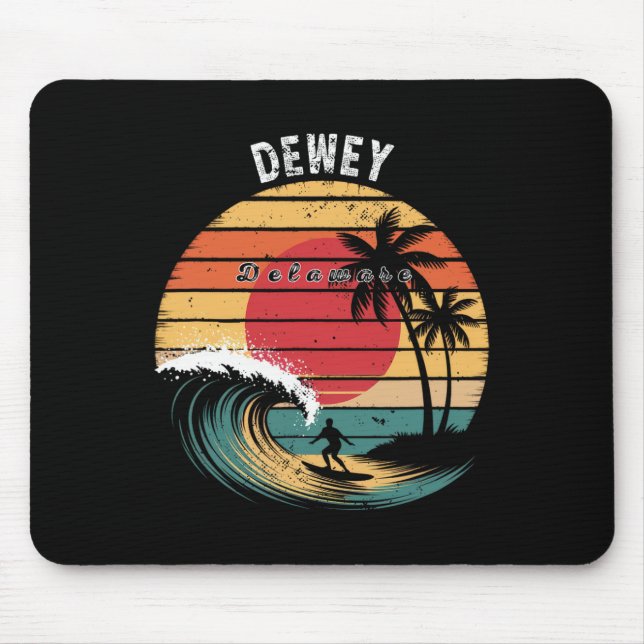 Dewey Beach Delaware Beach Surfing  Mouse Pad (Front)