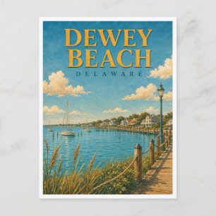 Dewey Beach Delaware Rehoboth Bay GeoSaga Postcard