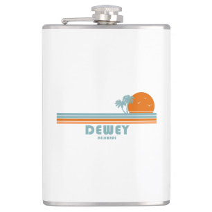 Dewey Beach Delaware Sun Palm Trees Flask