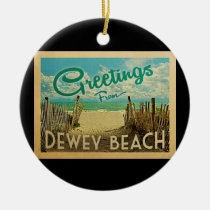 Dewey Beach Vintage Travel Ceramic Ornament