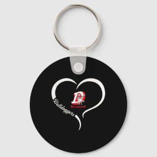 Dewey Bulldoggers Logo Half Heart Slogan Hs  Keychain
