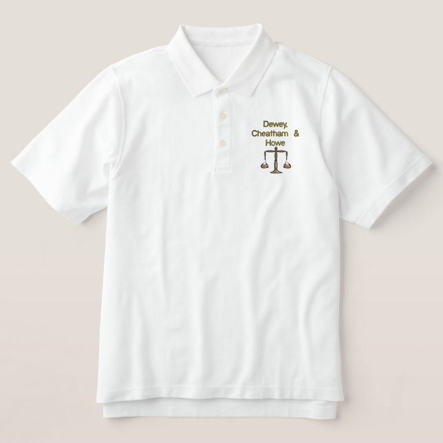Dewey, Cheatham & Howe Embroidered Polo Shirt (Design Front)