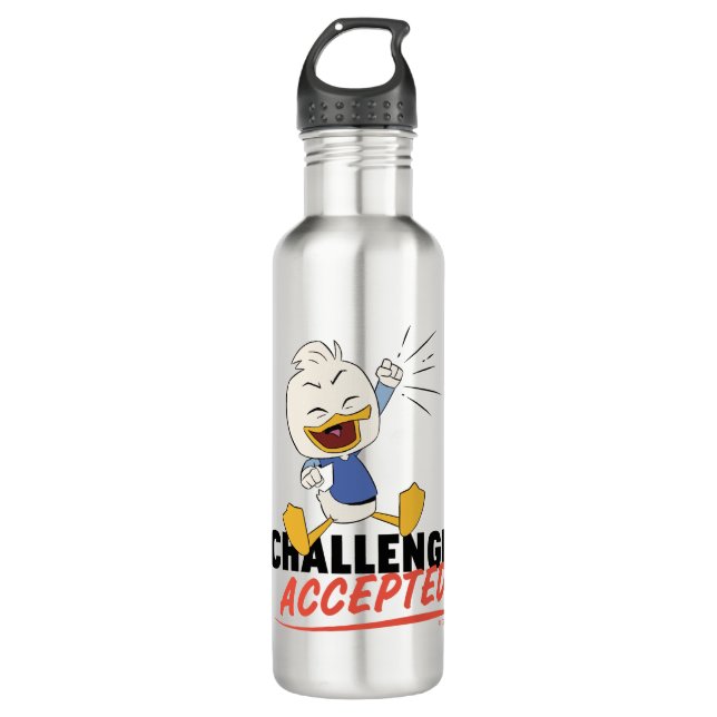 Dewey Duck | Challenge Accepted! Stainless Steel Water Bottle (Front)