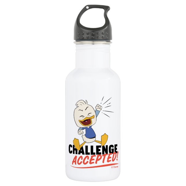 Dewey Duck | Challenge Accepted! Stainless Steel Water Bottle (Front)