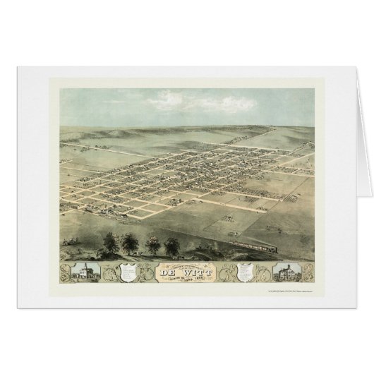 DeWitt, IA Panoramic Map - 1868 Cards (Front Horizontal)