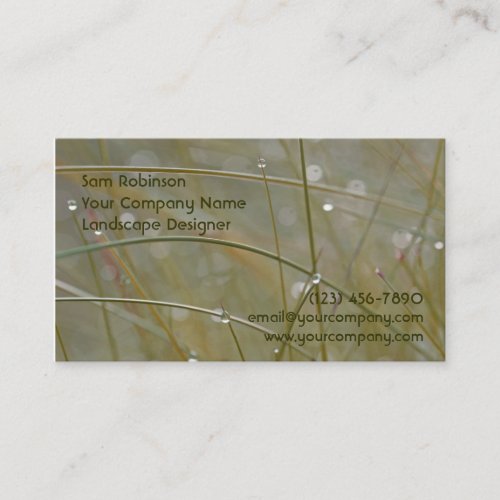 Dewy Grass Landscape or Gardener Business Cards