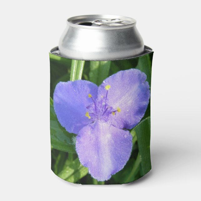 Dewy Trillium Spring Wildflower Can Cooler (Can Front)
