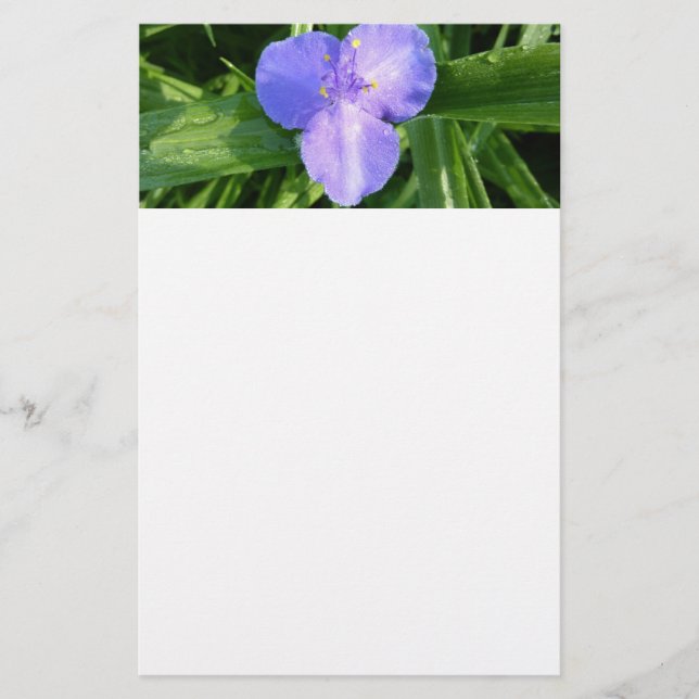Dewy Trillium Spring Wildflower Stationery (Front)