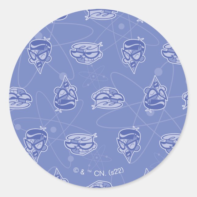 Dexter and Mandark Atomic Pattern Classic Round Sticker (Front)