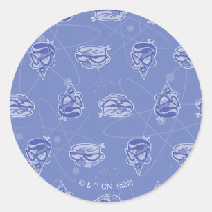 Dexter and Mandark Atomic Pattern Classic Round Sticker