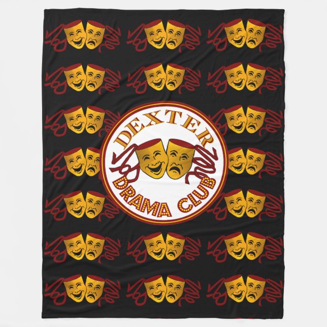 Dexter Drama Large Fleece  Black w/ tragedy masks (Front)