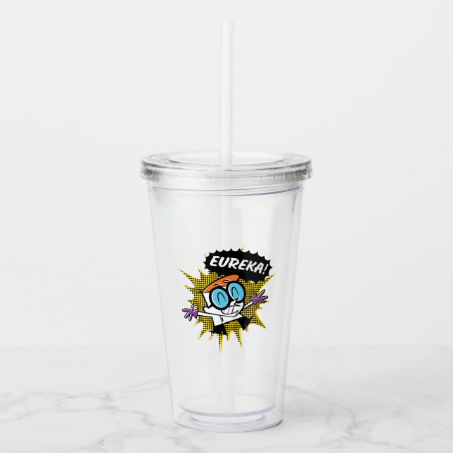 Dexter "Eureka!" Halftone Callout Graphic Acrylic Tumbler (Front)