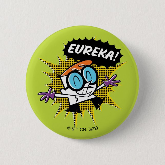 Dexter "Eureka!" Halftone Callout Graphic Button (Front)