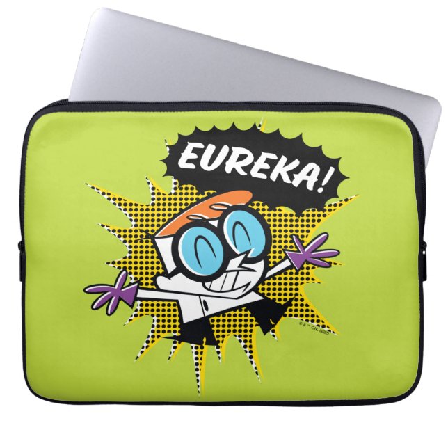Dexter "Eureka!" Halftone Callout Graphic Laptop Sleeve (Front)