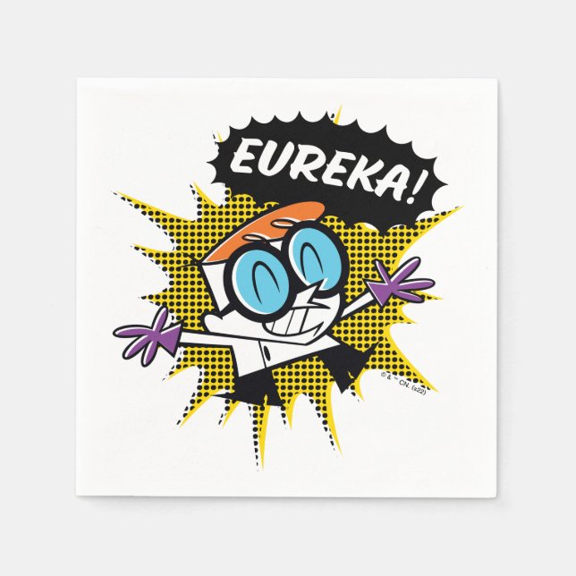 Dexter "Eureka!" Halftone Callout Graphic Napkins (Front)