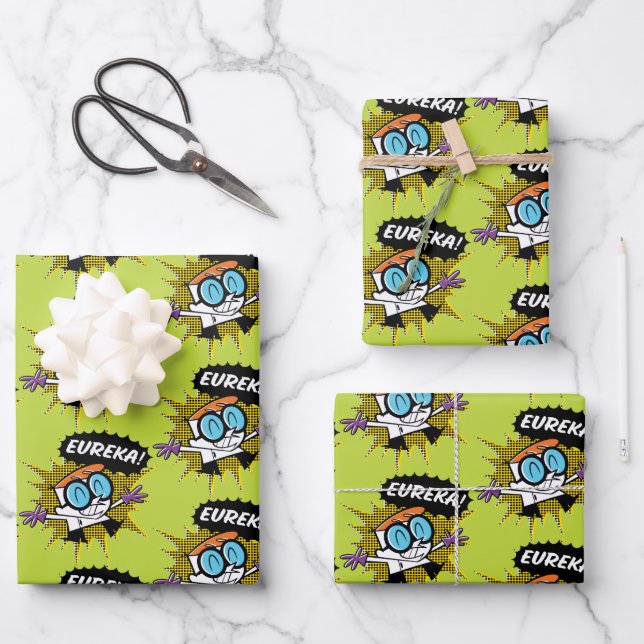 Dexter "Eureka!" Halftone Callout Graphic Wrapping Paper Sheets (Front)