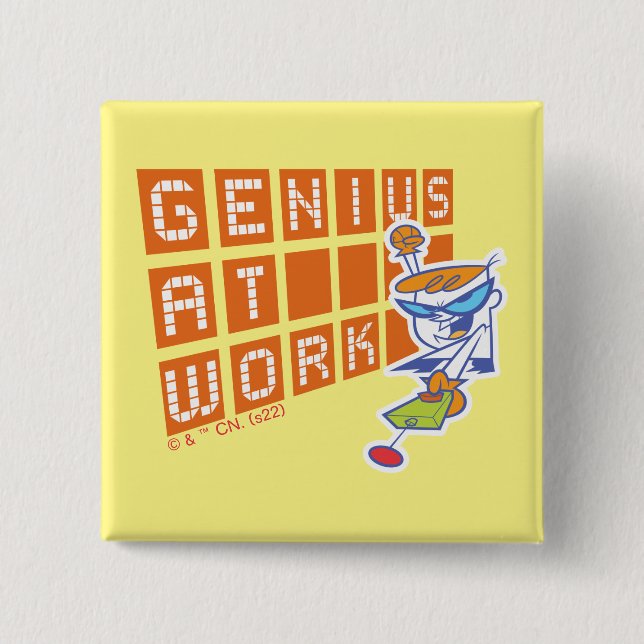 Dexter "Genius At Work" Button (Front)