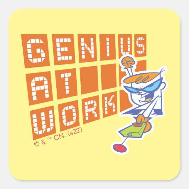 Dexter "Genius At Work" Square Sticker (Front)