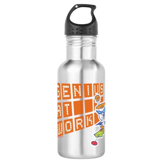 Dexter "Genius At Work" Stainless Steel Water Bottle (Front)