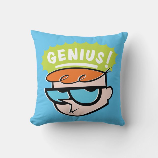 Dexter "Genius" Callout Graphic Throw Pillow (Front)