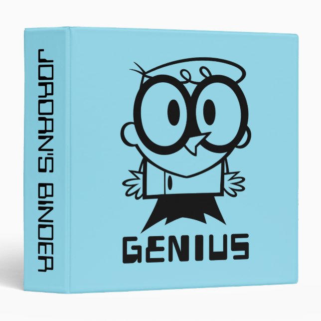 Dexter "Genius" Outline Graphic 3 Ring Binder (Front/Spine)
