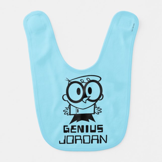Dexter "Genius" Outline Graphic Baby Bib (Front)