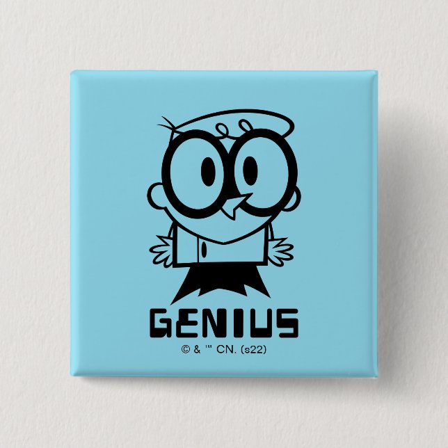 Dexter "Genius" Outline Graphic Button (Front)