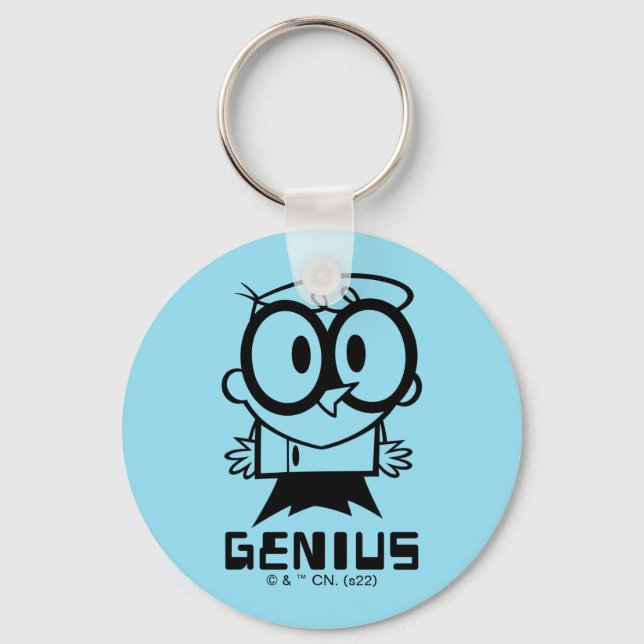 Dexter "Genius" Outline Graphic Keychain (Front)