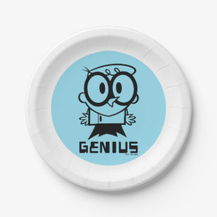 Dexter "Genius" Outline Graphic Paper Plates
