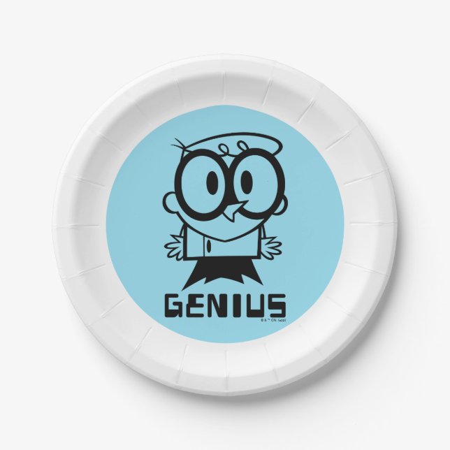 Dexter "Genius" Outline Graphic Paper Plates (Front)