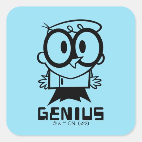 Dexter Genius Outline Graphic Square Sticker