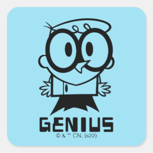 Dexter "Genius" Outline Graphic Square Sticker