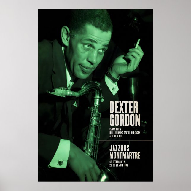 Dexter Gordon jazz poster - Live at Jazzhus (Front)