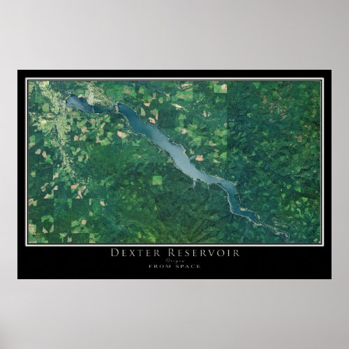 Dexter Lake Oregon Satellite Poster Map