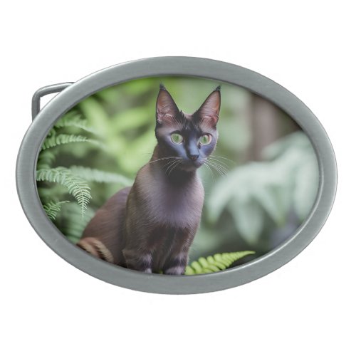 Dexter The Black Siamese Cat  Belt Buckle