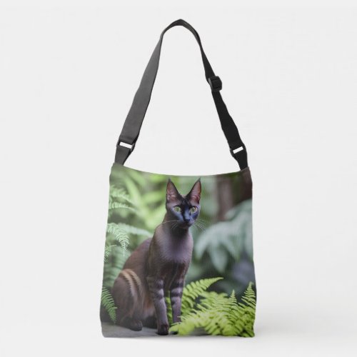 Dexter The Black Siamese Cat Crossbody Bag