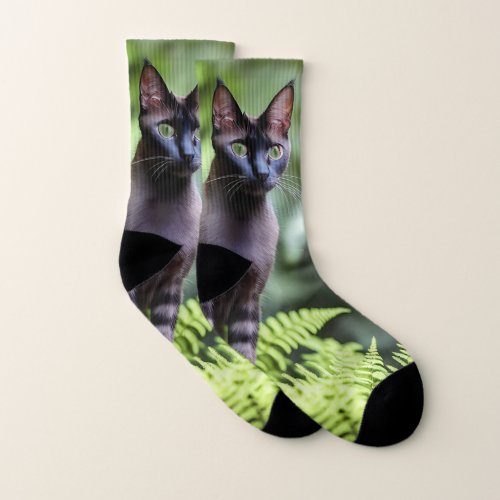 Dexter The Black Siamese Cat Full Print Socks