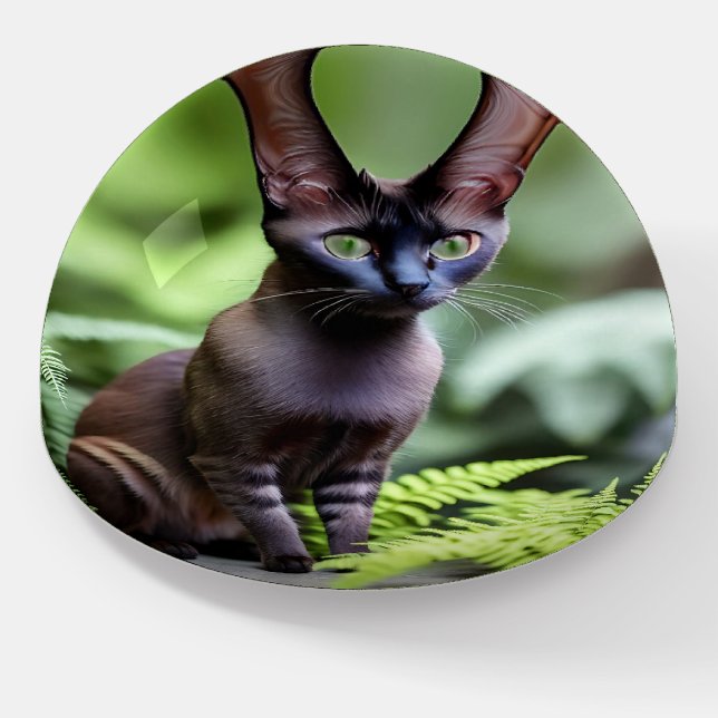 Dexter The Black Siamese Cat, Paperweight (Angled)