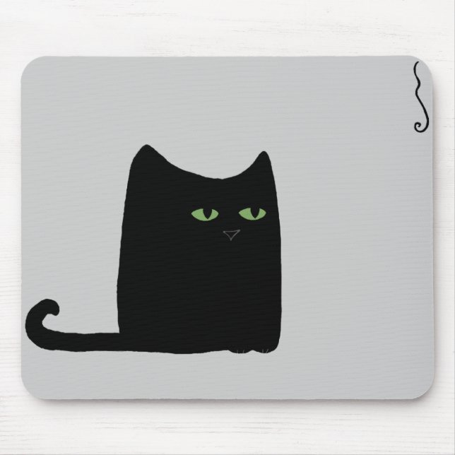 Dexter the Fat Black Cat Mousepad (customizable) (Front)